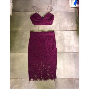 Maroon skirt set